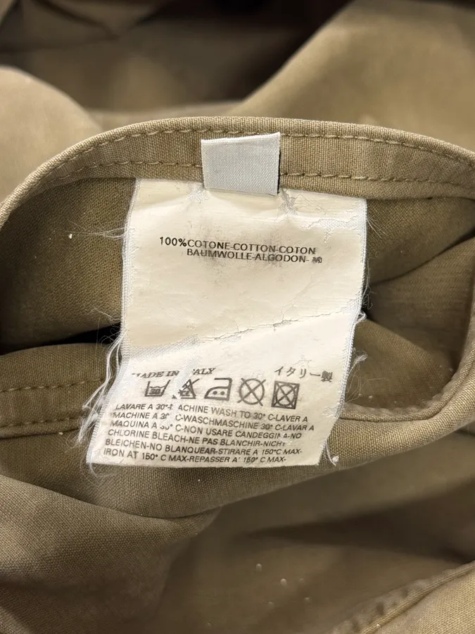 2000s Maison Margiela Green Beige Military Buttoned Jacket - Image 7