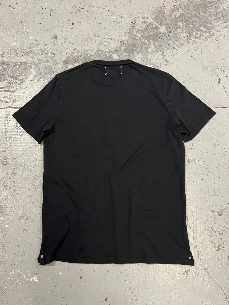 2000s Maison Margiela Signature Buttoned Black T-Shirt - Image 7
