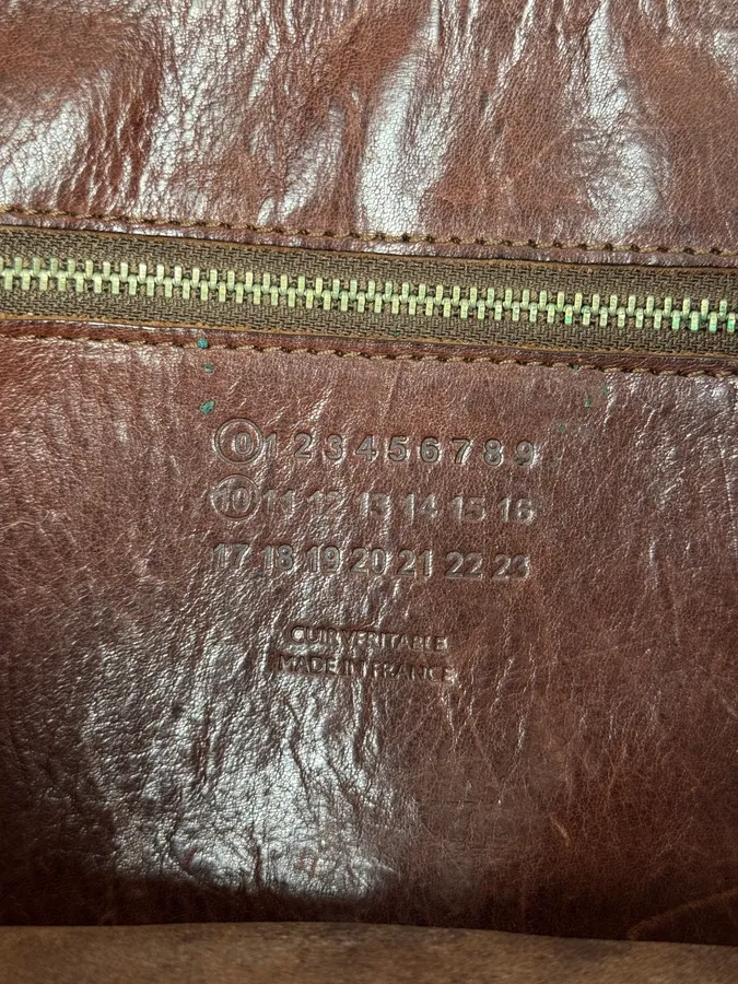 2000s Maison Martin Margiela Artisanal Brown Leather Straps Shoulder Bag - Image 12