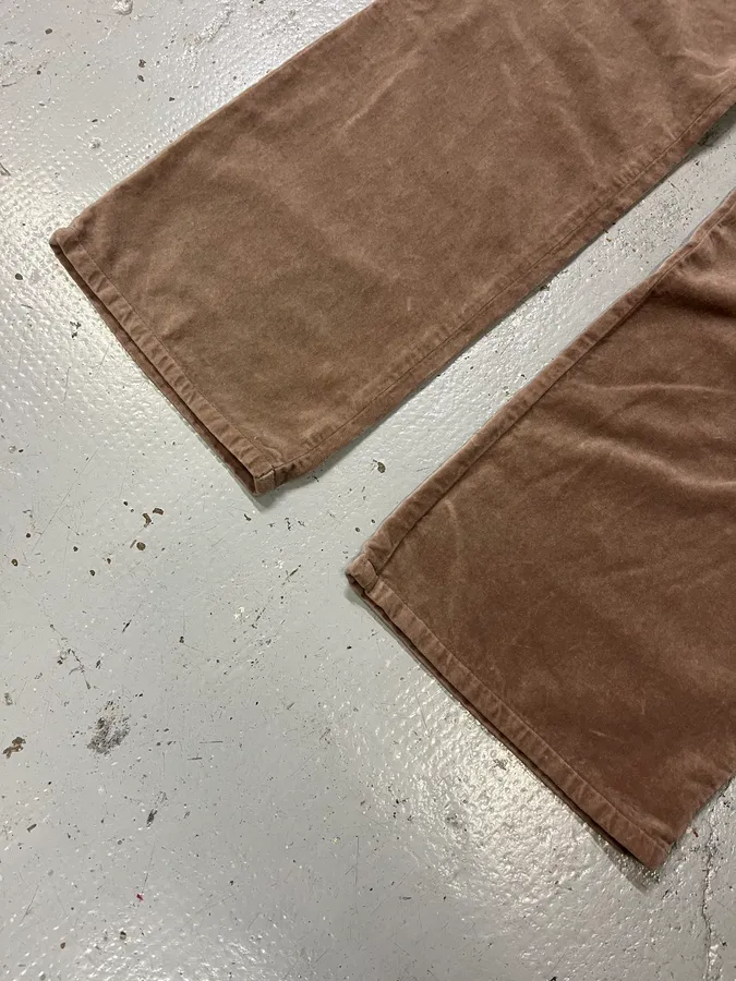 2000s Maison Martin Margiela MM6 Beige Velvet Pants - Image 7