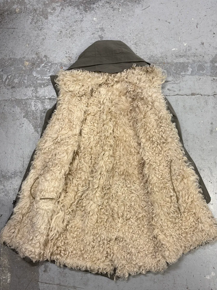 2000s Marc Jacobs Military Green Long Parka Fur Hooded Jacket - Image 3