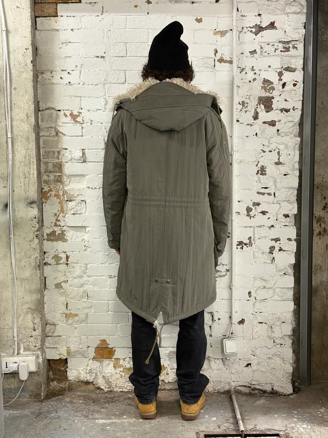 2000s Marc Jacobs Military Green Long Parka Fur Hooded Jacket - Image 5