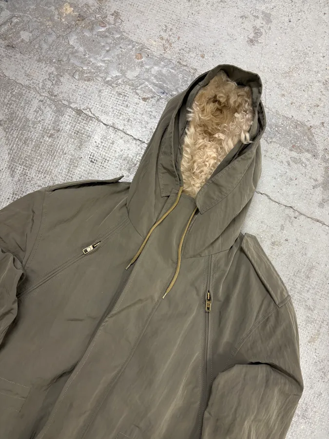 2000s Marc Jacobs Military Green Long Parka Fur Hooded Jacket - Image 6