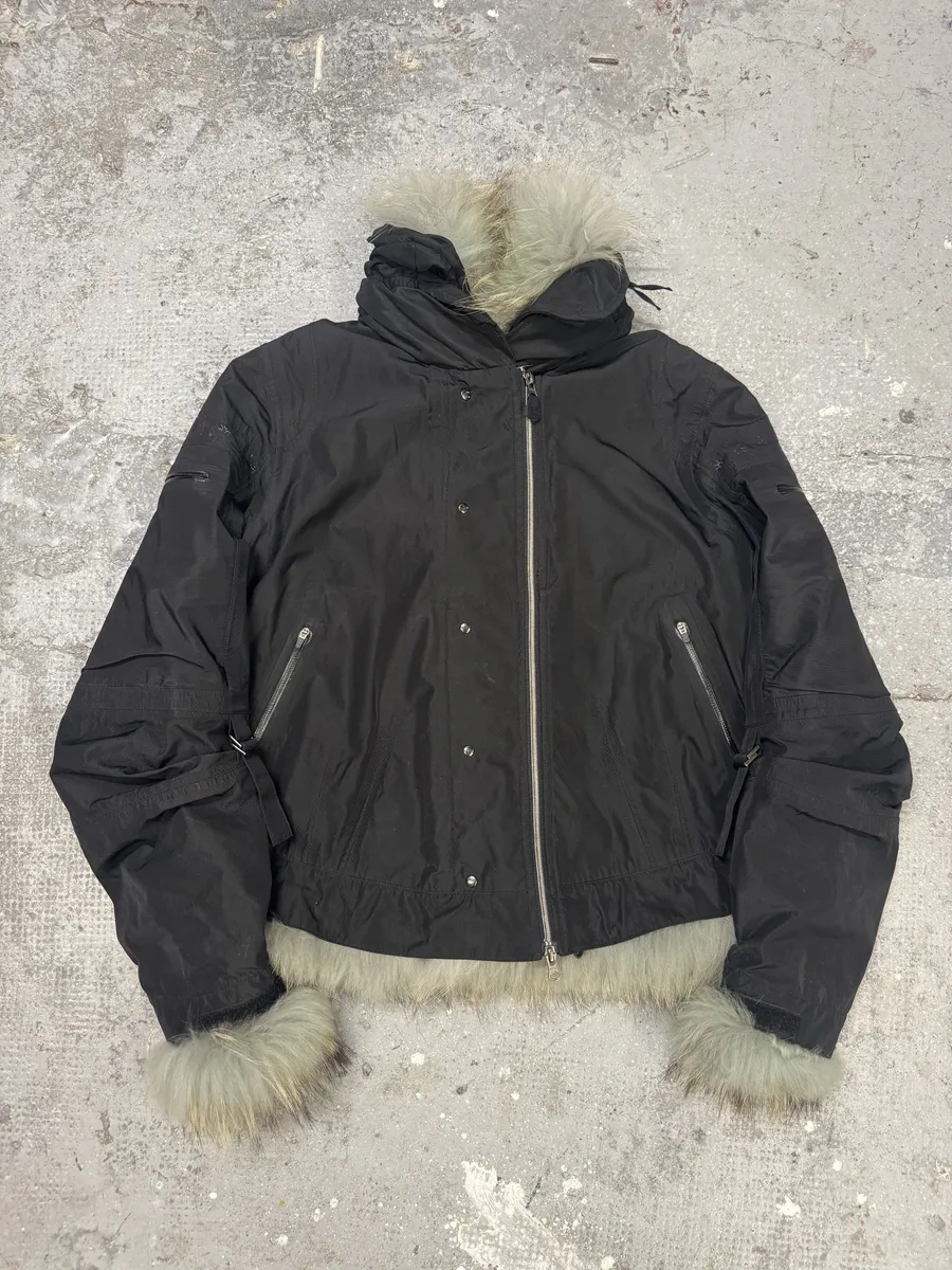 2000s Marithé + Francois Girbaud Black Active Bondage Fur Jacket - Image 2