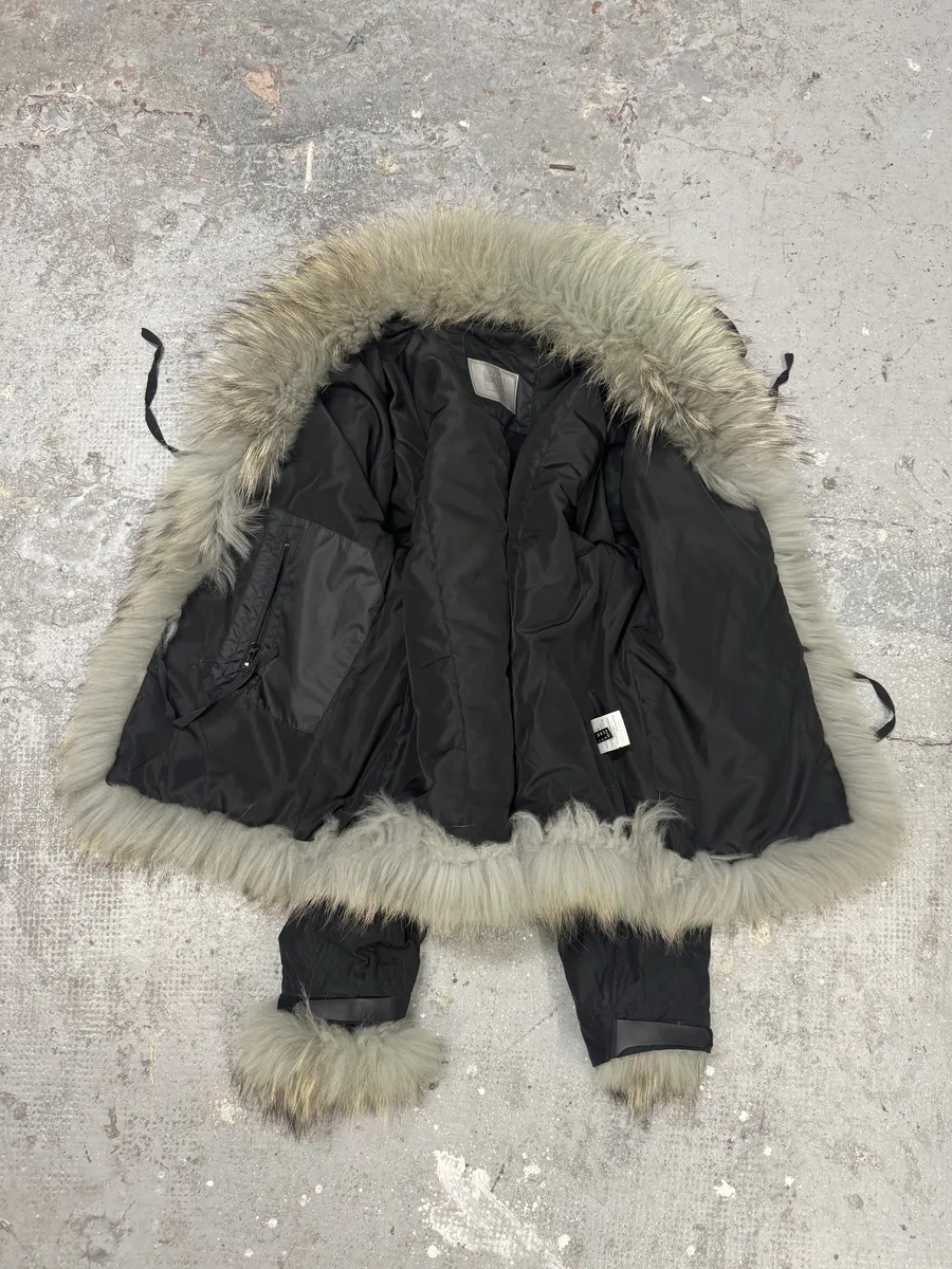 2000s Marithé + Francois Girbaud Black Active Bondage Fur Jacket - Image 4