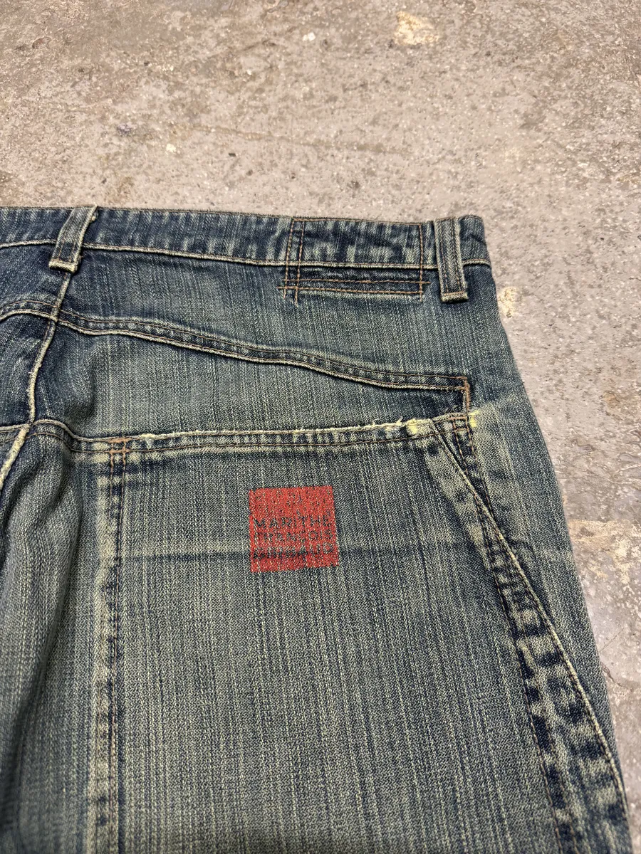2000s Marithé + Francois Girbaud Blue Faded Denim Jeans - Image 5