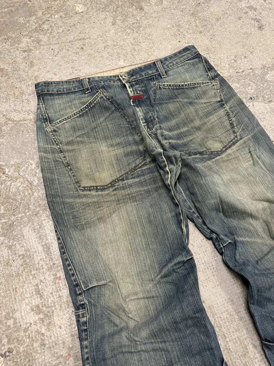 2000s Marithé + Francois Girbaud Blue Faded Denim Jeans - Image 7