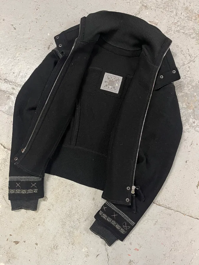 2000s Marithé + François Girbaud Black Wool Signature Jacket - Image 3