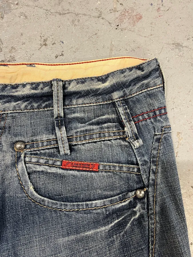 2000s Marithé + François Girbaud Blue Distressed Denim Jeans - Image 8