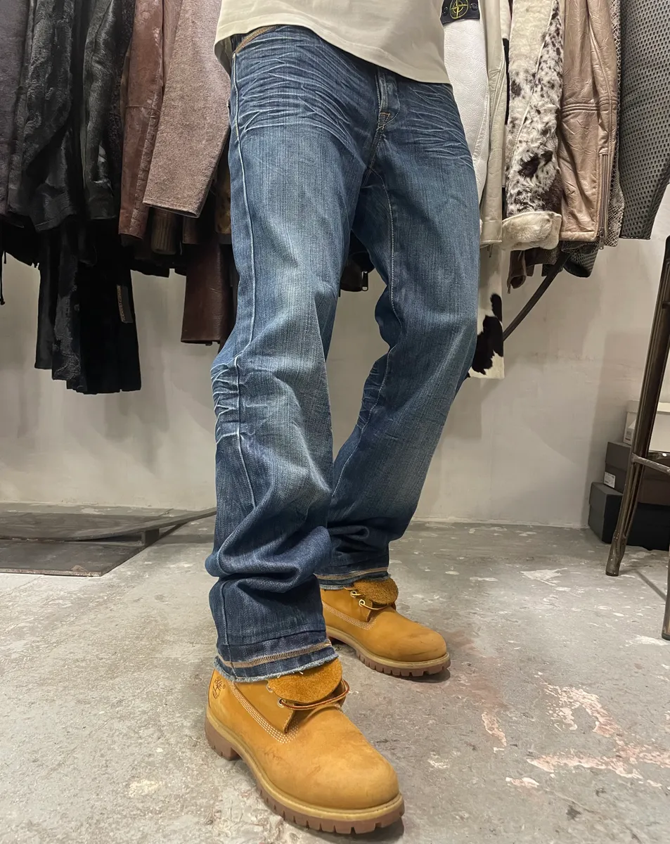 2000s Marithé + François Girbaud Blue Stonewashed Denim Jeans - Image 2