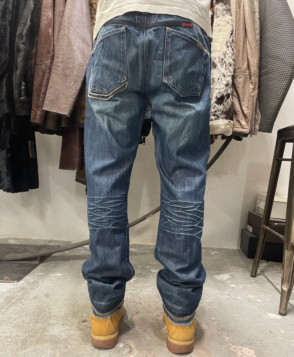 2000s Marithé + François Girbaud Blue Stonewashed Denim Jeans - Image 3