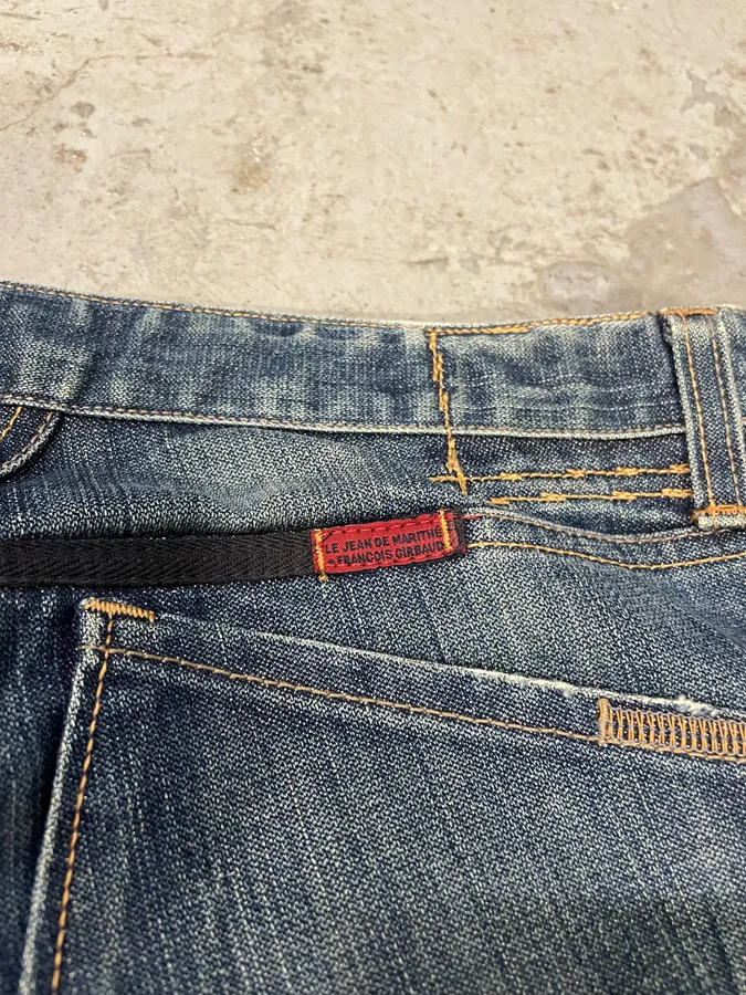 2000s Marithé + François Girbaud Blue Stonewashed Denim Jeans - Image 9