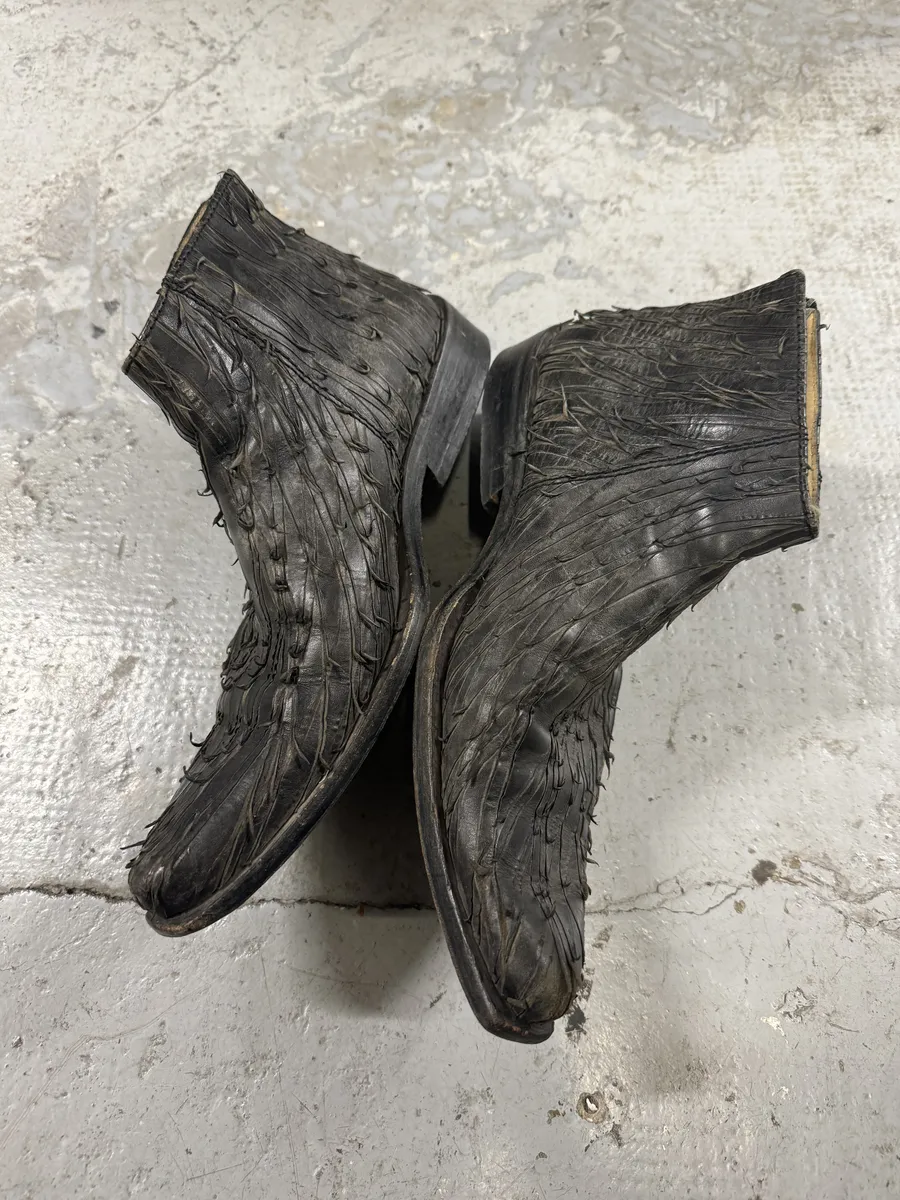 2000s Marithé + François Girbaud Brut Leather Distressed Boots - Image 3