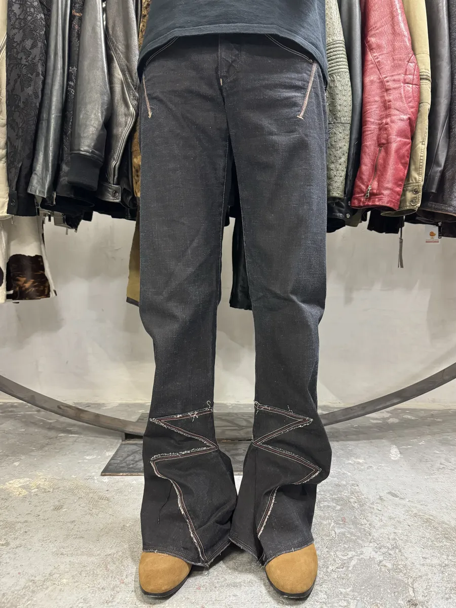2000s Marithé + François Girbaud Flared Structured Rock Pants
