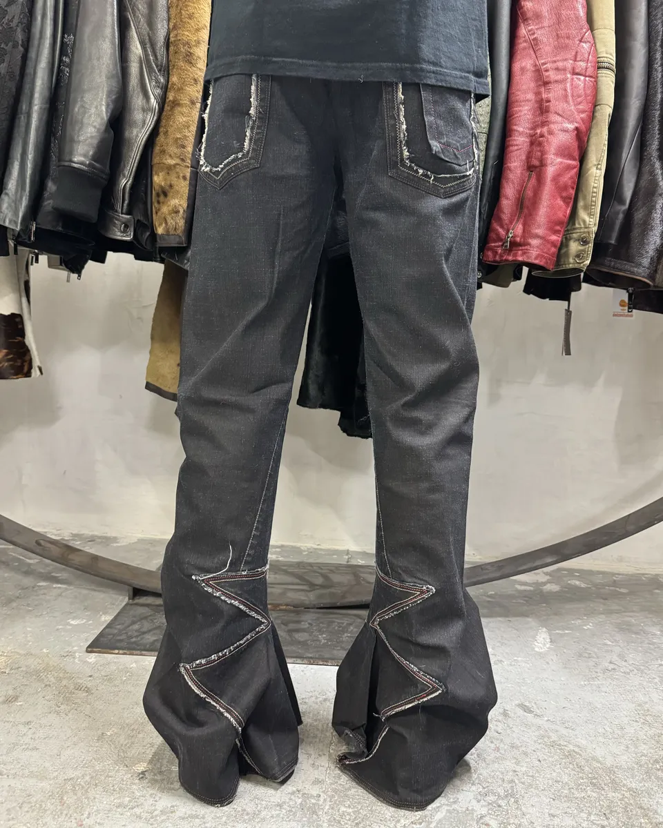 2000s Marithé + François Girbaud Flared Structured Rock Pants - Image 2