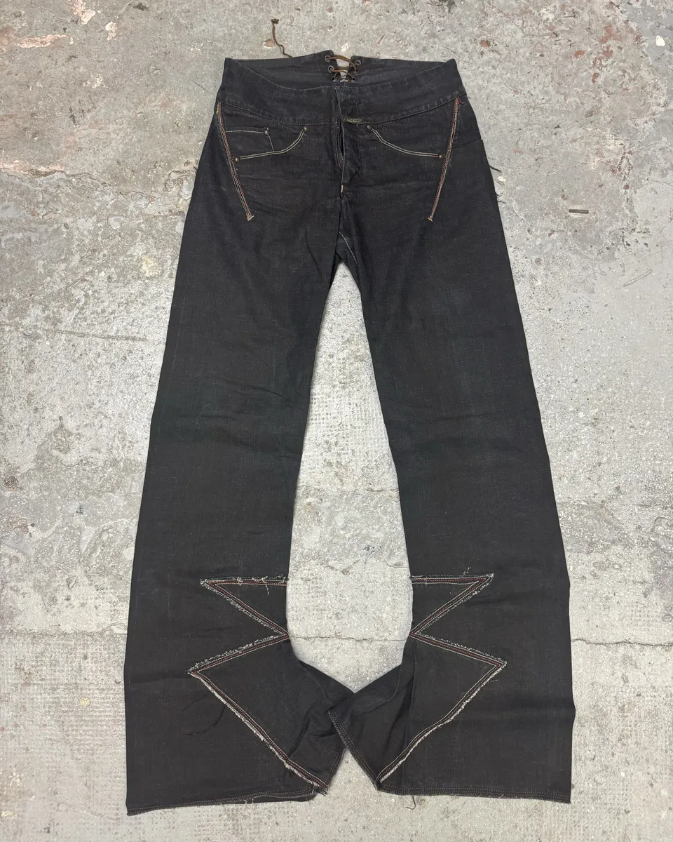 2000s Marithé + François Girbaud Flared Structured Rock Pants - Image 4
