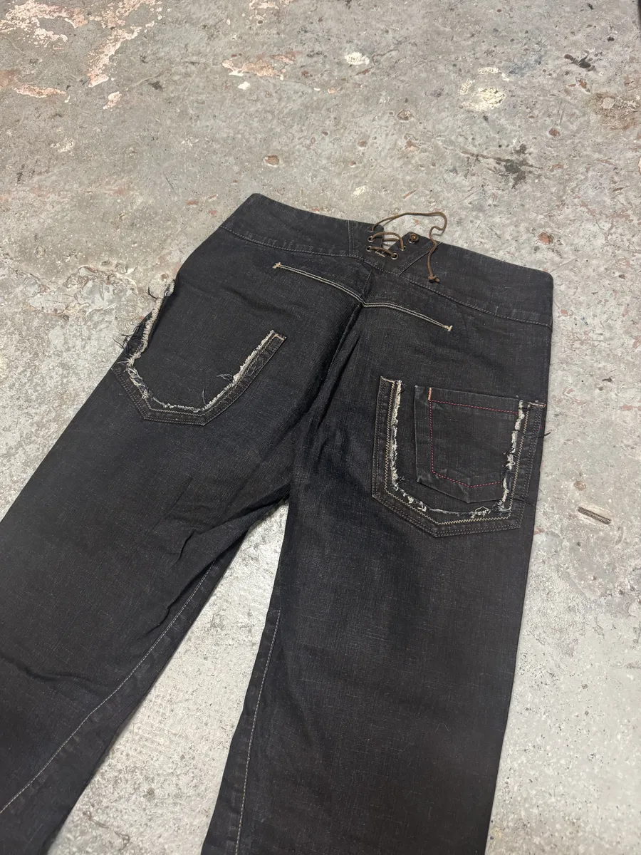 2000s Marithé + François Girbaud Flared Structured Rock Pants - Image 6
