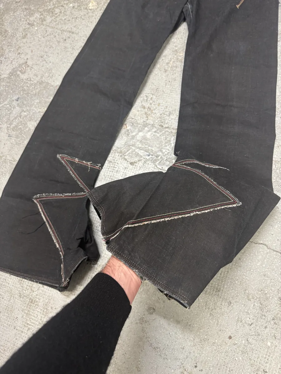 2000s Marithé + François Girbaud Flared Structured Rock Pants - Image 9