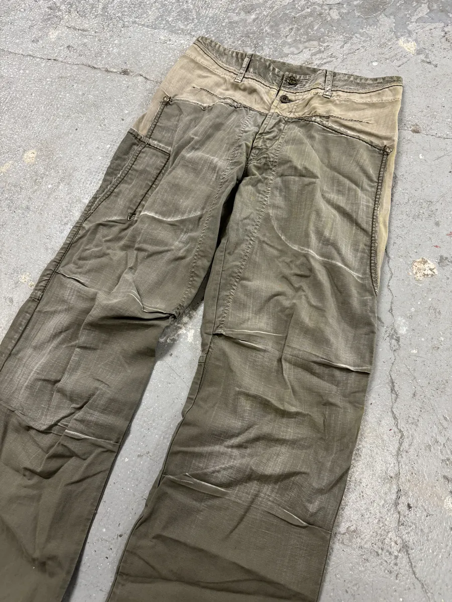 2000s Marithé + François Girbaud Green Faded Brut Pants - Image 8