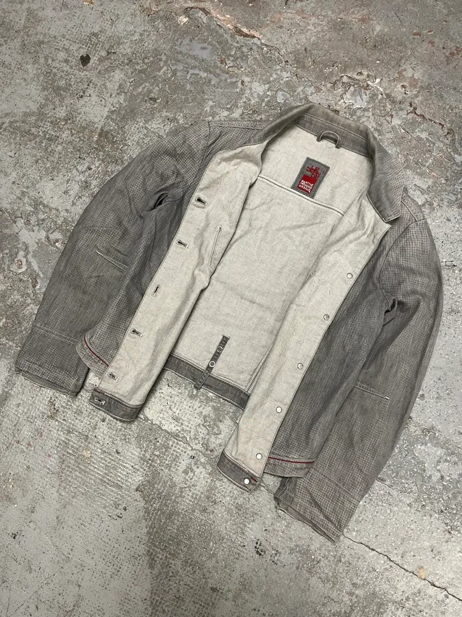 2000s Marithé + François Girbaud Grey Light Buttoned Denim Jacket - Image 3