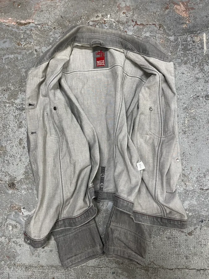 2000s Marithé + François Girbaud Grey Light Buttoned Denim Jacket - Image 4