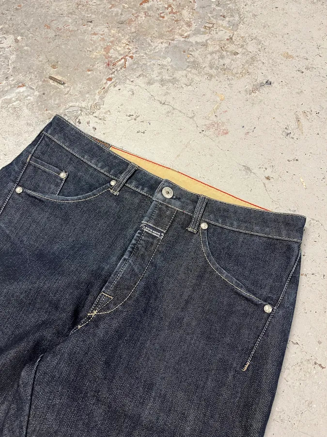2000s Marithé + François Girbaud Navy Brut Denim Jeans - Image 5