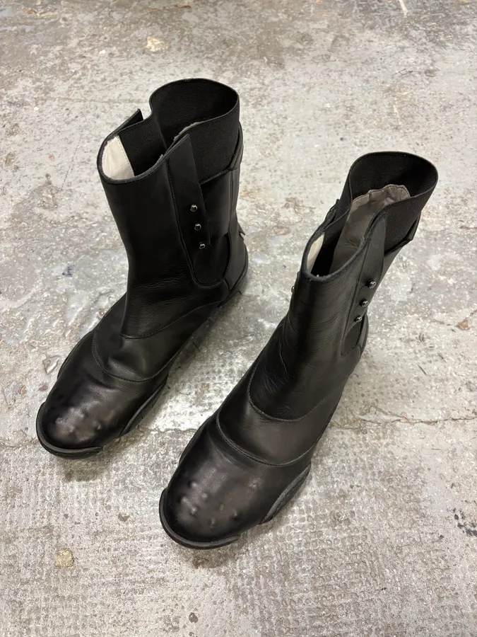 2000s Marithé + François Girbaud Ninja Black Ankle Boots - Image 4