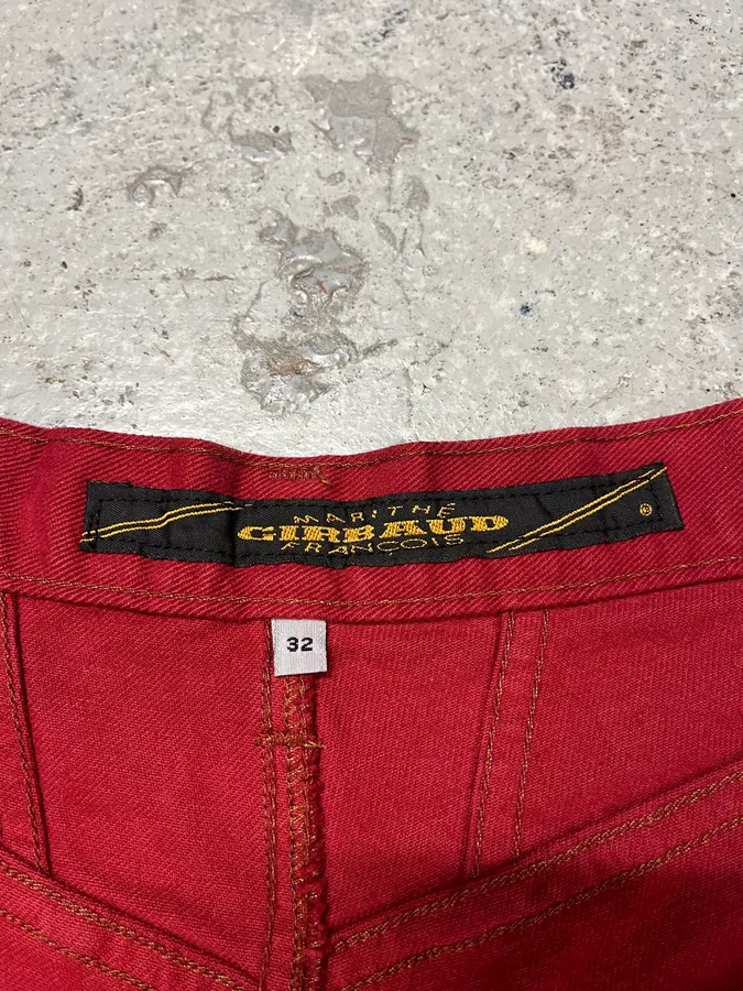 2000s Marithé + François Girbaud Red Cozy Large Shorts - Image 10