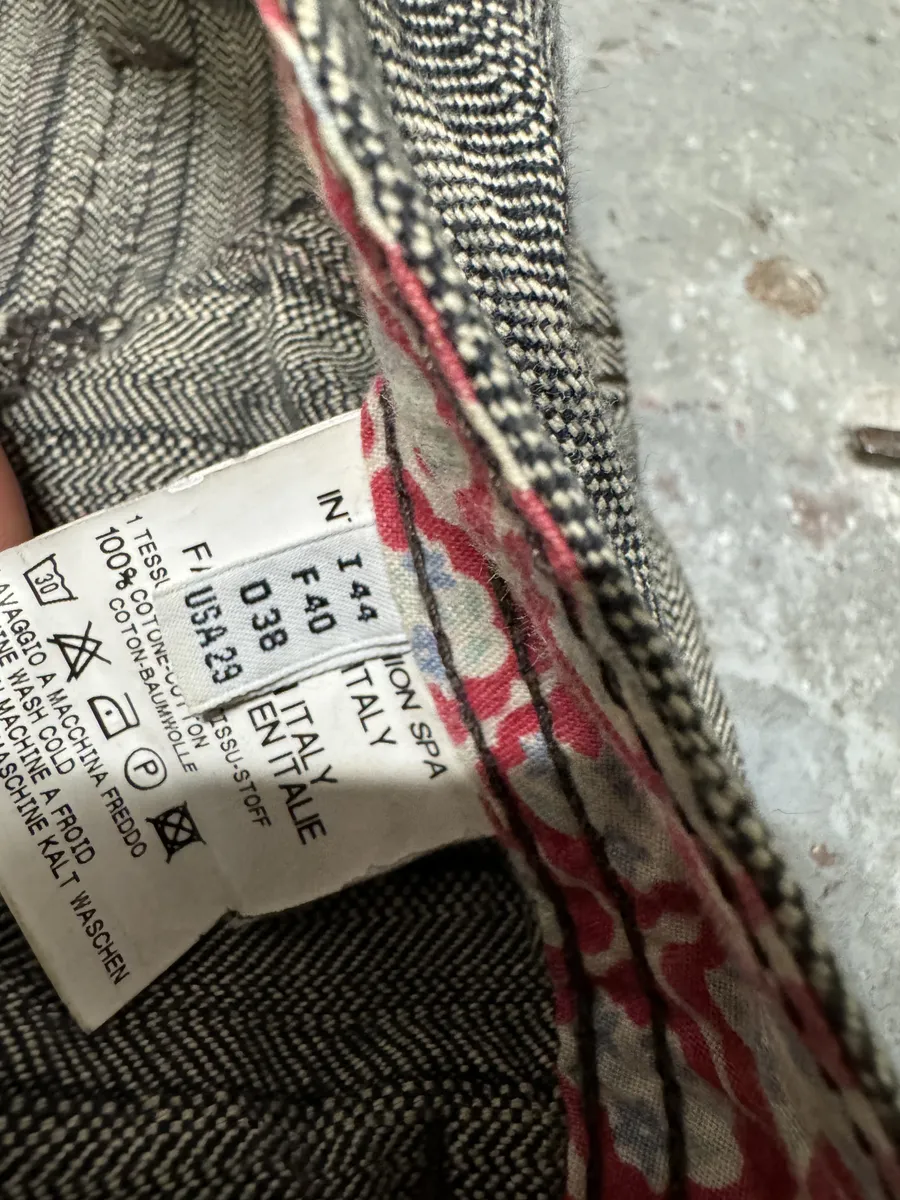2000s Marithé + François Girbaud Stripped Grey Relaxed Pants - Image 11