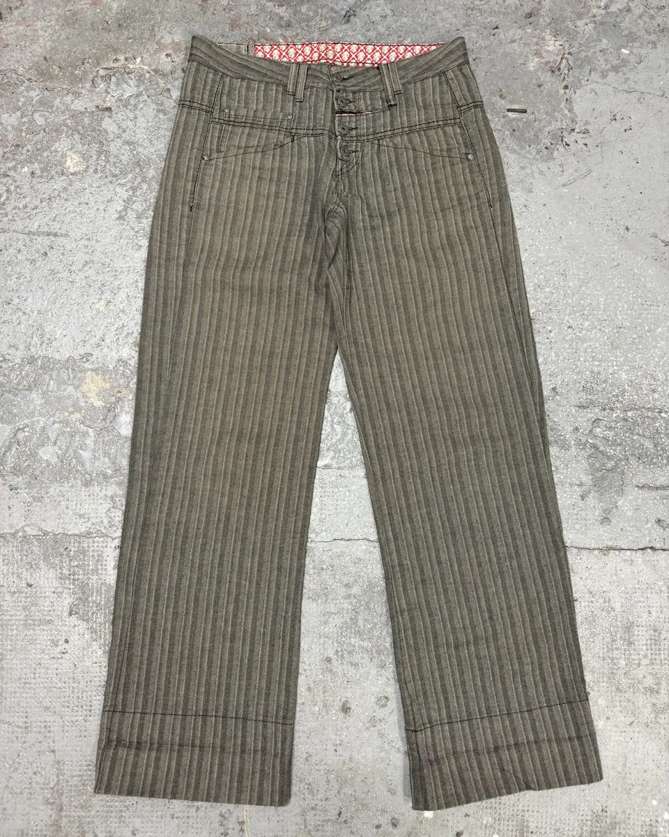 2000s Marithé + François Girbaud Stripped Grey Relaxed Pants - Image 6
