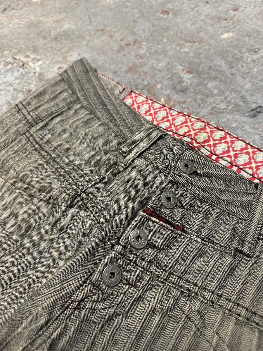 2000s Marithé + François Girbaud Stripped Grey Relaxed Pants - Image 9