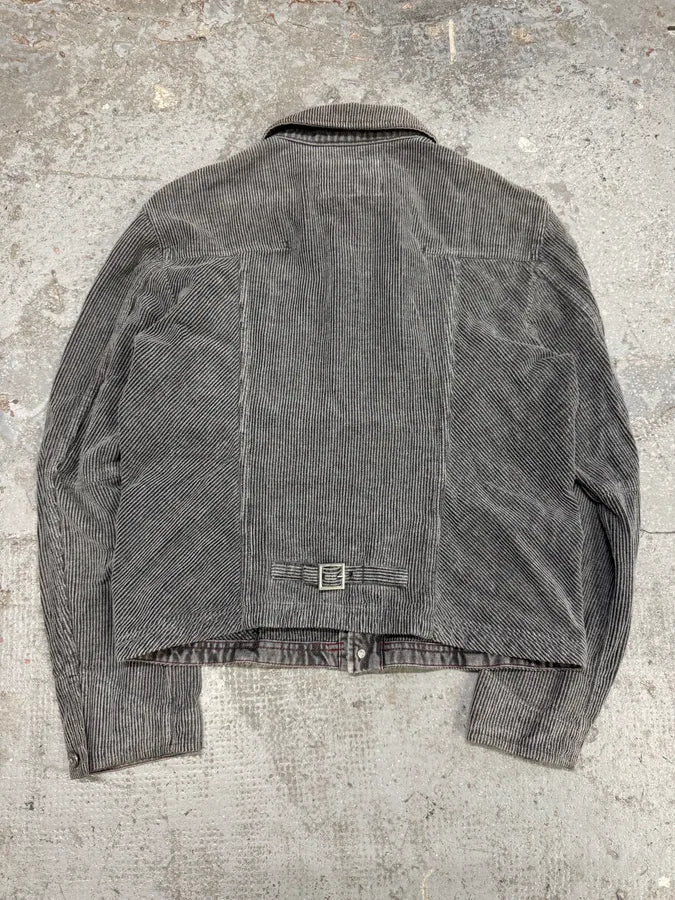 2000s Marithé + François Girbaud Velvet Structured Grey Jacket - Image 5