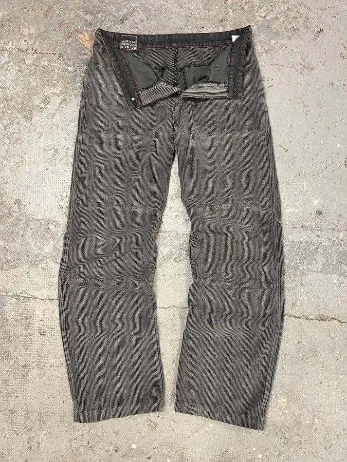 2000s Marithé + François Girbaud Velvet Structured Grey Pants & Jacket Set - Image 8