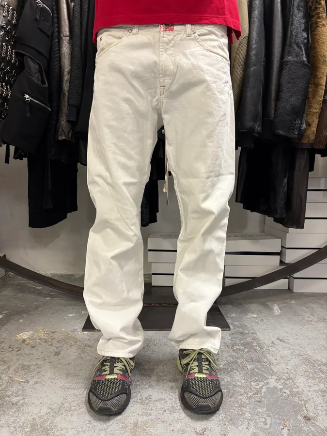 2000s Marithé + François Girbaud White Straight Denim Pants - Image 2