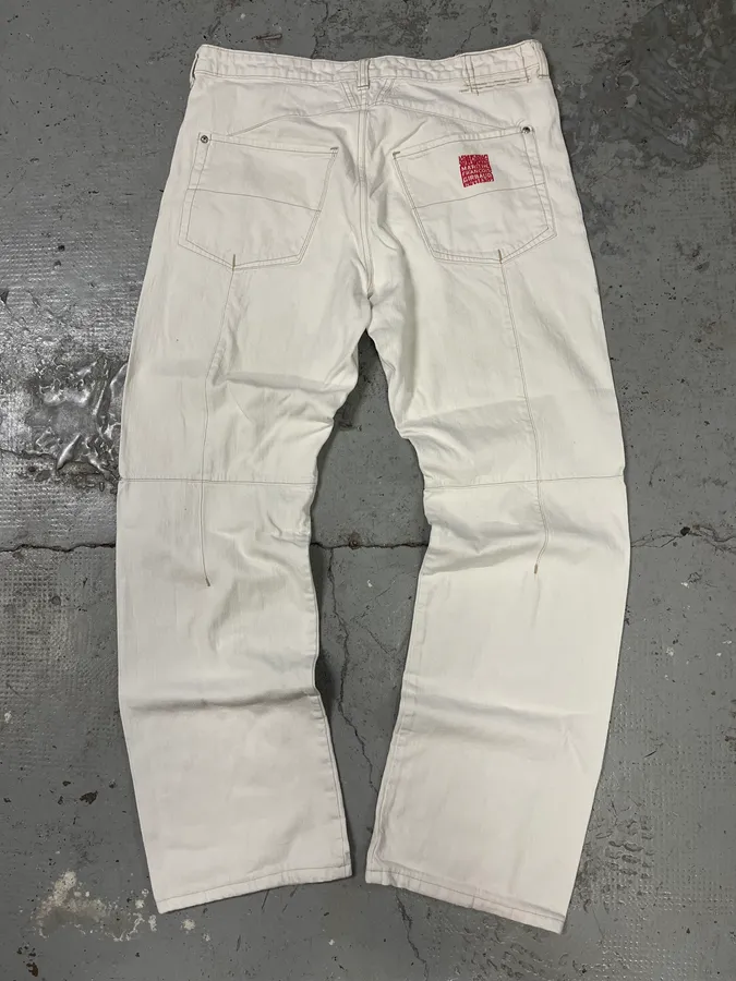 2000s Marithé + François Girbaud White Straight Denim Pants - Image 7