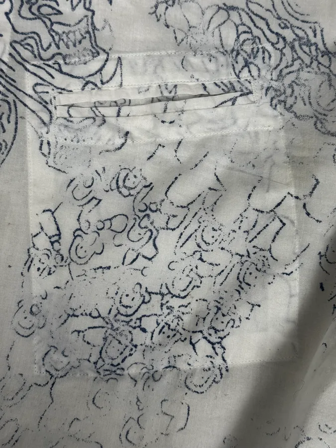 2000s Marithé + François Girbaud Aged Tattoo White Shirt - Image 10