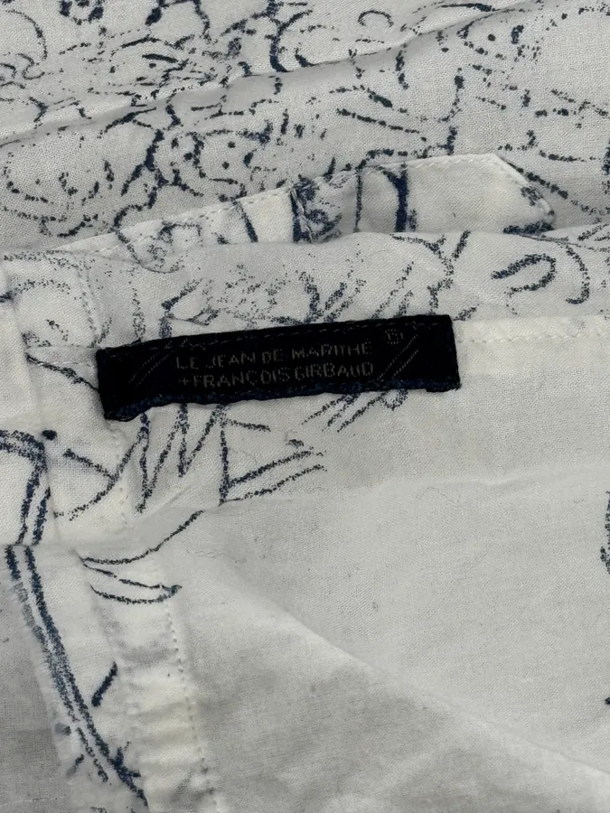 2000s Marithé + François Girbaud Aged Tattoo White Shirt - Image 13