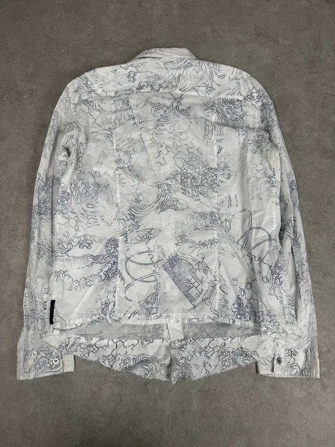 2000s Marithé + François Girbaud Aged Tattoo White Shirt - Image 4