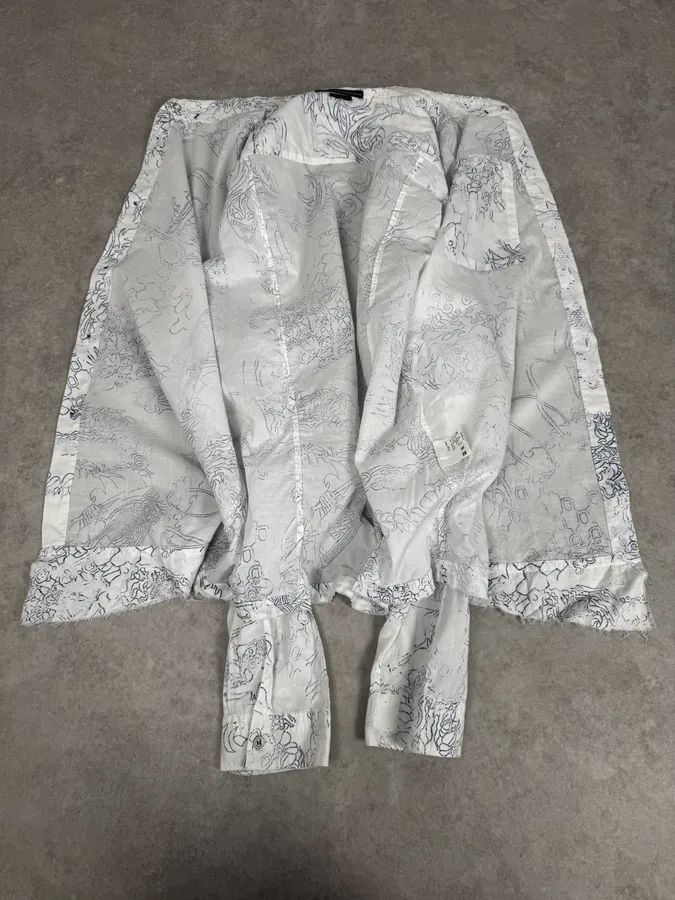 2000s Marithé + François Girbaud Aged Tattoo White Shirt - Image 7
