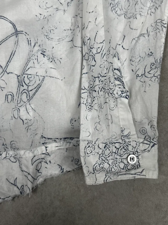 2000s Marithé + François Girbaud Aged Tattoo White Shirt - Image 8