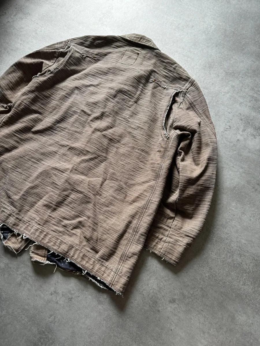 2000s Marithé + François Girbaud Archival Distressed Long Denim Jacket - Image 3