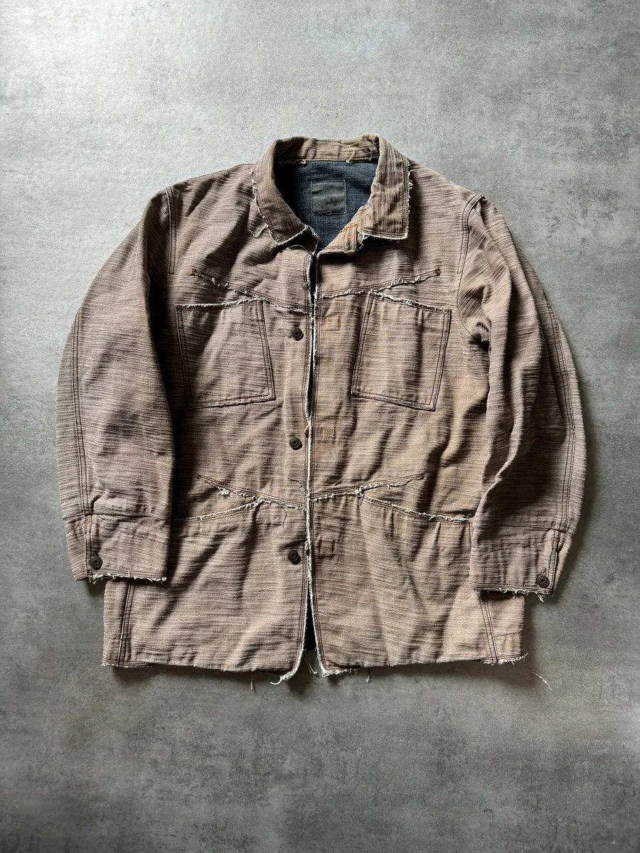 2000s Marithé + François Girbaud Archival Distressed Long Denim Jacket - Image 4