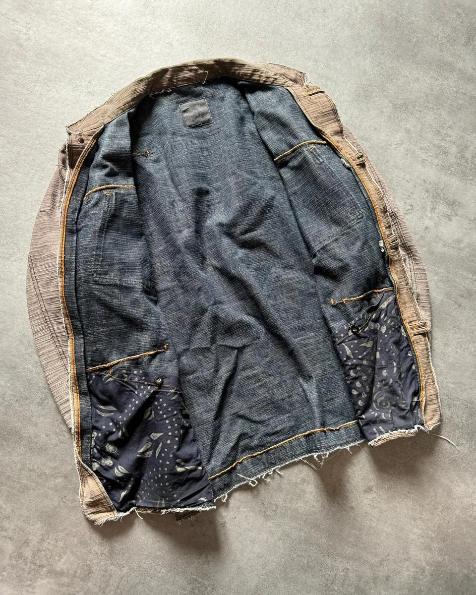 2000s Marithé + François Girbaud Archival Distressed Long Denim Jacket - Image 6