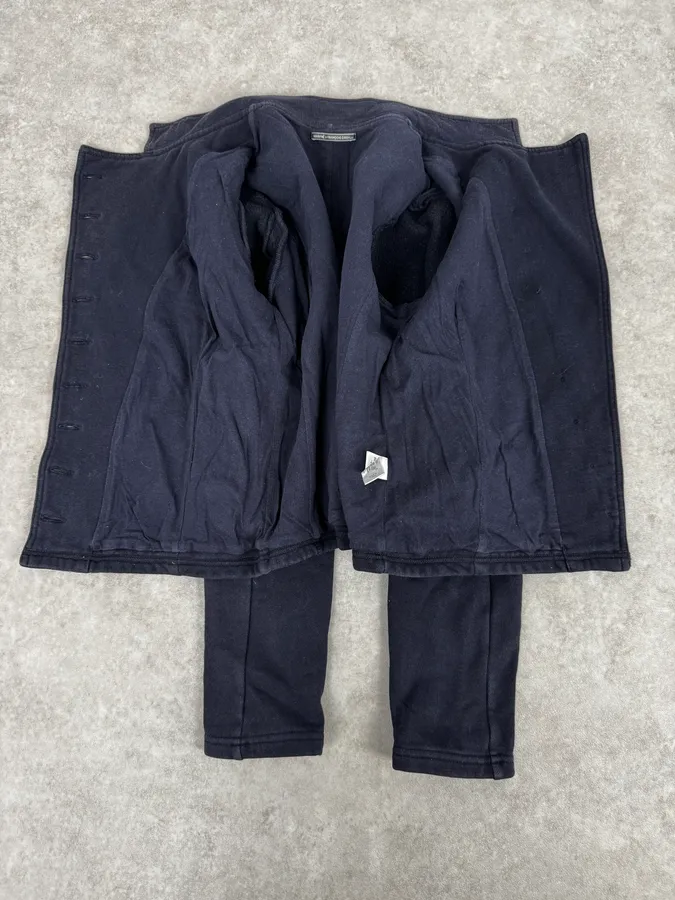 2000s Marithé + François Girbaud Asymmetrical Buttoned Navy Cardigan - Image 7