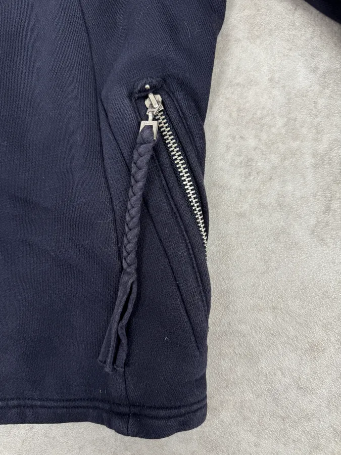 2000s Marithé + François Girbaud Asymmetrical Buttoned Navy Cardigan - Image 8