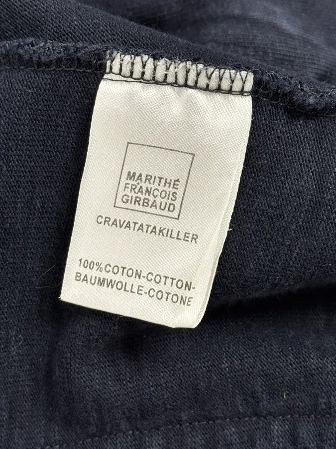 2000s Marithé + François Girbaud Asymmetrical Buttoned Navy Sweater - Image 11