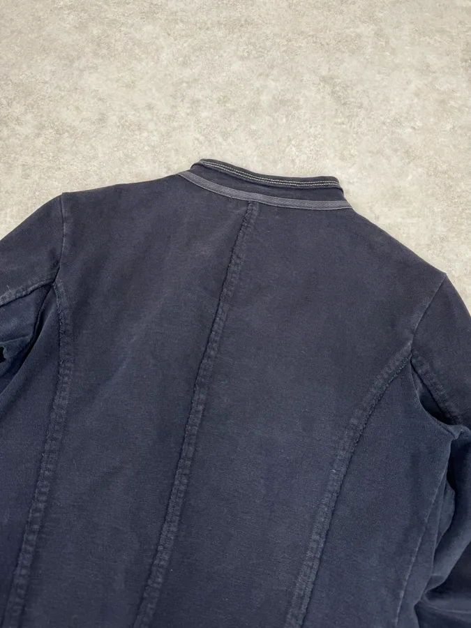 2000s Marithé + François Girbaud Asymmetrical Buttoned Navy Sweater - Image 6
