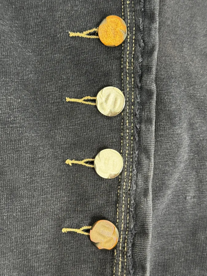2000s Marithé + François Girbaud Asymmetrical Buttoned Navy Sweater - Image 9
