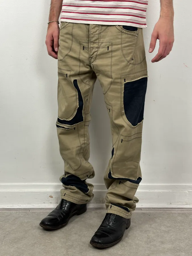 2000s Marithé + François Girbaud Beige Cargo Pants - Image 2