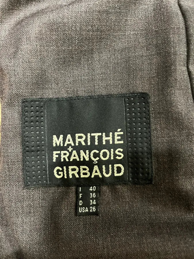 2000s Marithé + François Girbaud Beige Leather Buttoned Jacket - Image 7